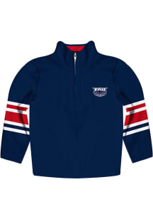 Vive La Fete Florida Atlantic Owls Youth Blue Stripe Long Sleeve Quarter Zip Shirt