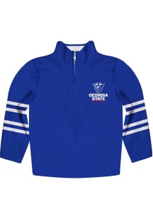 Vive La Fete Georgia State Panthers Youth Blue Stripe Long Sleeve Quarter Zip Shirt
