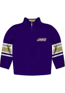 Vive La Fete James Madison Dukes Youth Purple Stripe Long Sleeve Quarter Zip Shirt