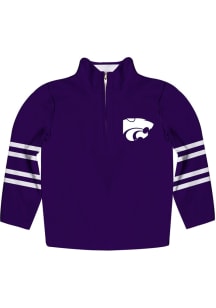 Vive La Fete K-State Wildcats Youth Purple Stripe Long Sleeve Quarter Zip Shirt