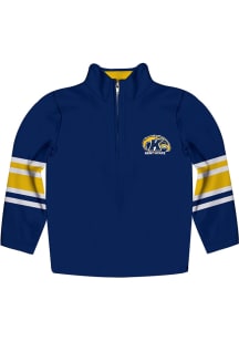 Vive La Fete Kent State Golden Flashes Youth Navy Blue Stripe Long Sleeve Quarter Zip Shirt