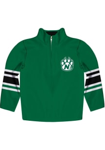 Vive La Fete Northwest Missouri State Bearcats Youth Green Stripe Long Sleeve Quarter Zip Shirt