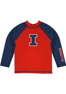 Vive La Fete Illinois Fighting Illini Baby Orange Rash Guard Long Sleeve T-Shirt
