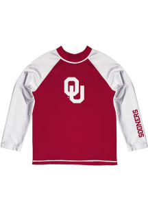Vive La Fete Oklahoma Sooners Baby Red Rash Guard Long Sleeve T-Shirt