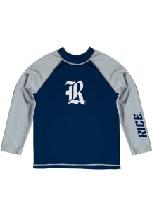 Vive La Fete Rice Owls Baby Blue Rash Guard Long Sleeve T-Shirt