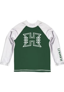 Vive La Fete Hawaii Warriors Toddler Green Rash Guard Long Sleeve T-Shirt