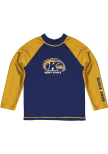 Vive La Fete Kent State Golden Flashes Toddler Blue Rash Guard Long Sleeve T-Shirt