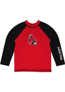 Vive La Fete Ball State Cardinals Youth Red Rash Guard Long Sleeve T-Shirt