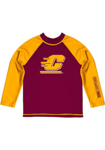 Vive La Fete Central Michigan Chippewas Youth Maroon Rash Guard Long Sleeve T-Shirt