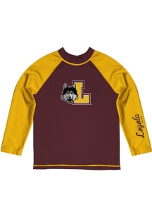 Vive La Fete Loyola Ramblers Youth Maroon Rash Guard Long Sleeve T-Shirt