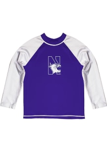 Vive La Fete Northwestern Wildcats Youth Purple Rash Guard Long Sleeve T-Shirt
