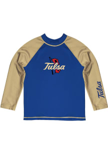 Vive La Fete Tulsa Golden Hurricane Youth Blue Rash Guard Long Sleeve T-Shirt
