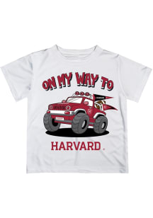 Vive La Fete Harvard Crimson Infant On My Way Short Sleeve T-Shirt White