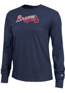 Champion Atlanta Braves Womens Navy Blue Core LS Tee
