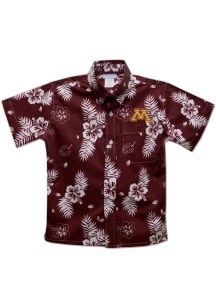 Vive La Fete Minnesota Golden Gophers Youth Maroon Hawaiian Short Sleeve T-Shirt