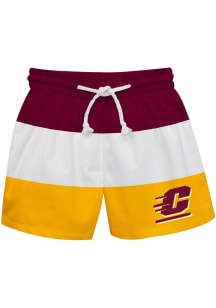Vive La Fete Central Michigan Chippewas Baby Maroon Stripe Swim Trunks