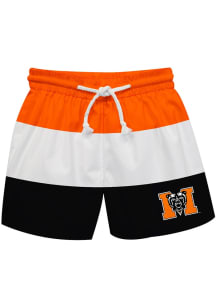 Vive La Fete Mercer Bears Baby Orange Stripe Swim Trunks