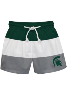 Vive La Fete Michigan State Spartans Baby Green Stripe Swim Trunks