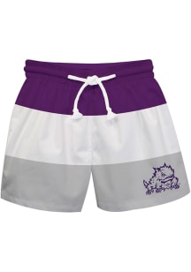 Vive La Fete TCU Horned Frogs Baby Purple Stripe Swim Trunks