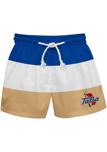 Vive La Fete Tulsa Golden Hurricane Baby Blue Stripe Swim Trunks