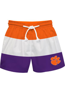 Vive La Fete Clemson Tigers Toddler Orange Stripe Swimwear Swim Trunks