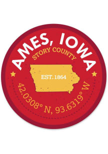 Ames City Coordinates Stickers - Red