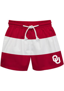 Vive La Fete Oklahoma Sooners Toddler Red Stripe Swimwear Swim Trunks
