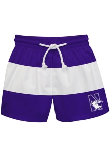 Vive La Fete Northwestern Wildcats Youth Purple Stripe Swim Trunks