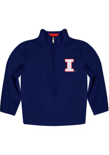 Vive La Fete Illinois Fighting Illini Youth Navy Blue Felix Long Sleeve Quarter Zip Shirt