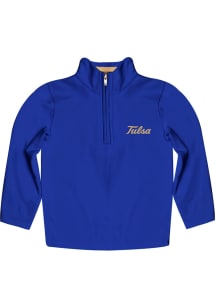 Vive La Fete Tulsa Golden Hurricane Youth Blue Felix Long Sleeve Quarter Zip Shirt