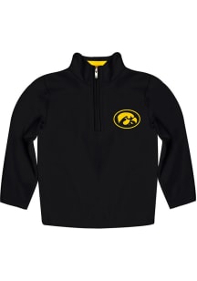 Vive La Fete Iowa Hawkeyes Toddler Black Felix Long Sleeve Qtr Zip