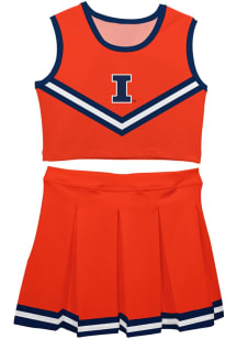 Vive La Fete Illinois Fighting Illini Toddler Girls Orange Ashley Sets Cheer
