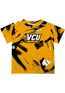 Vive La Fete VCU Rams Youth Gold Paint Brush Short Sleeve T-Shirt