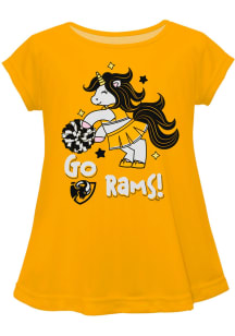 Vive La Fete VCU Rams Toddler Girls Gold Script Blouse Short Sleeve T-Shirt