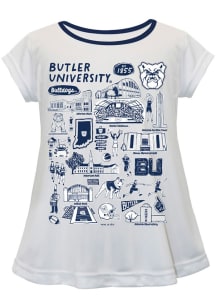 Vive La Fete Butler Bulldogs Infant Girls Impressions Short Sleeve T-Shirt White