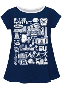 Vive La Fete Butler Bulldogs Infant Girls Impressions Short Sleeve T-Shirt Blue