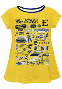 Vive La Fete East Tennesse State Buccaneers Infant Girls Impressions Short Sleeve T-Shirt Gold