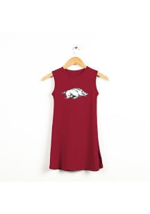 Vive La Fete Arkansas Razorbacks Toddler Girls Cardinal Gwen Short Sleeve Dress