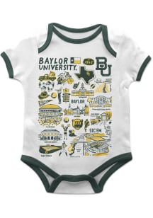 Vive La Fete Baylor Bears Baby White Impressions Short Sleeve One Piece