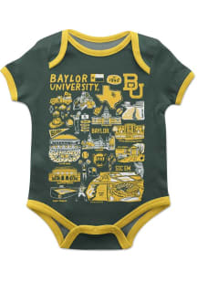 Vive La Fete Baylor Bears Baby Green Impressions Short Sleeve One Piece
