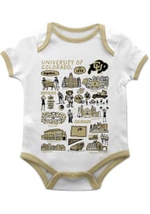 Vive La Fete Colorado Buffaloes Baby White Impressions Short Sleeve One Piece