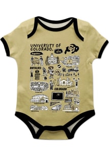 Vive La Fete Colorado Buffaloes Baby Gold Impressions Short Sleeve One Piece