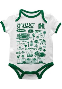Vive La Fete Hawaii Warriors Baby White Impressions Short Sleeve One Piece