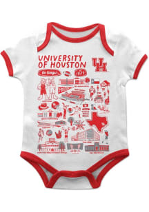 Vive La Fete Houston Cougars Baby White Impressions Short Sleeve One Piece