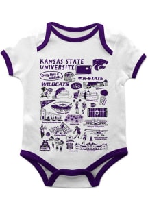 Vive La Fete K-State Wildcats Baby White Impressions Short Sleeve One Piece