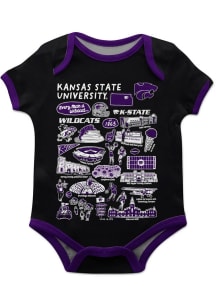 Vive La Fete K-State Wildcats Baby Black Impressions Short Sleeve One Piece