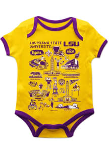 Vive La Fete LSU Tigers Baby Purple Impressions Short Sleeve One Piece