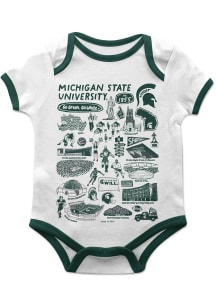 Vive La Fete Michigan State Spartans Baby White Impressions Short Sleeve One Piece