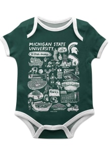 Vive La Fete Michigan State Spartans Baby Green Impressions Short Sleeve One Piece