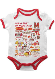Vive La Fete Maryland Terrapins Baby White Impressions Short Sleeve One Piece